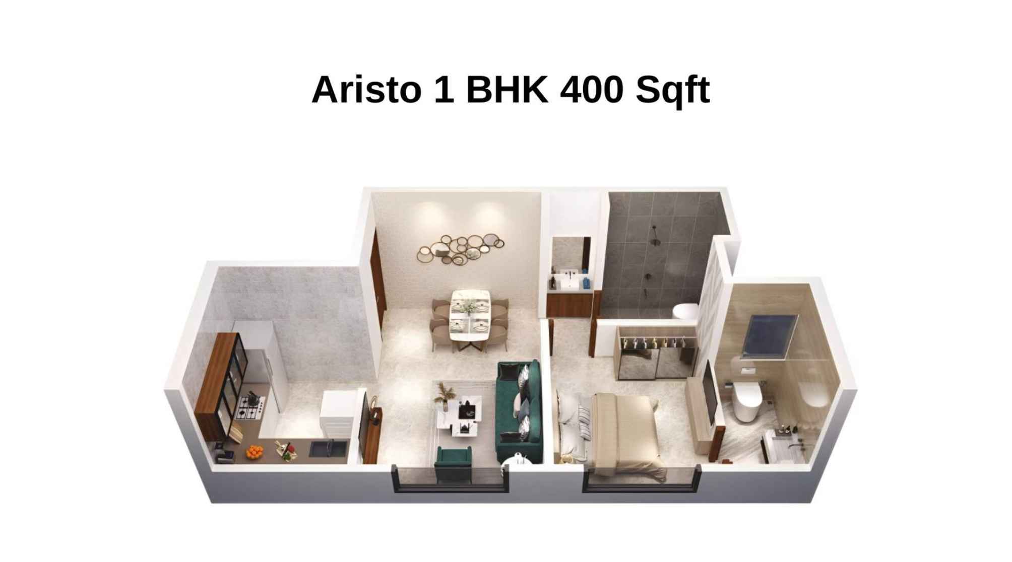 Venus-Skkycity-Floor-Plan-Aristo-1-BHK-400-Sqft
