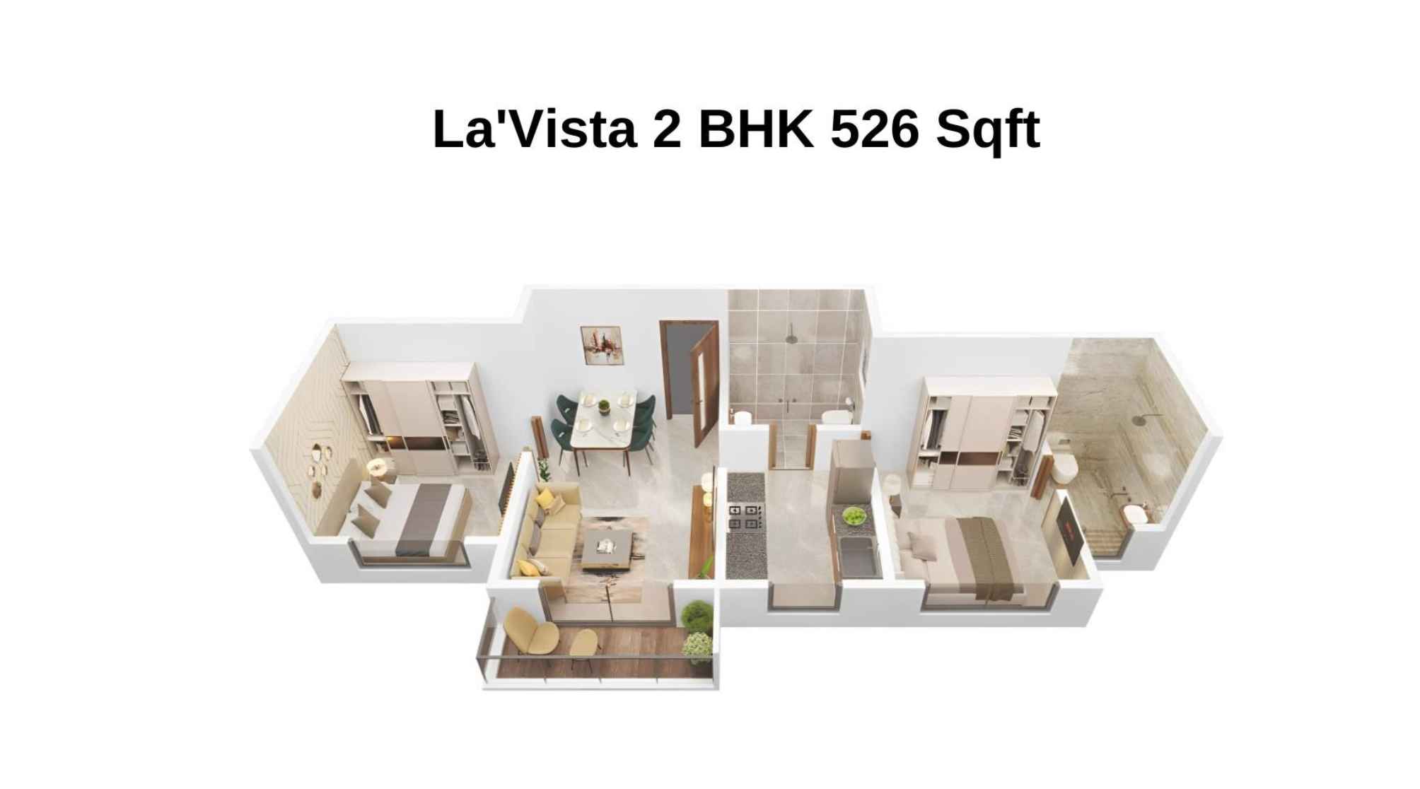Venus-Skkycity-Floor-Plan-La_Vista-2-BHK-526-Sqft